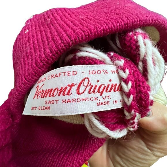 VTG VERMONT ORIGINAL MORIARTY 100% WOOL WINTER SKI CAP HAT PINK ALPINE NORDIC - Picture 4 of 5